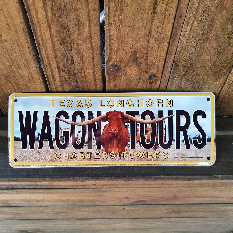 Texas Longhorn Wagon Tours number plate